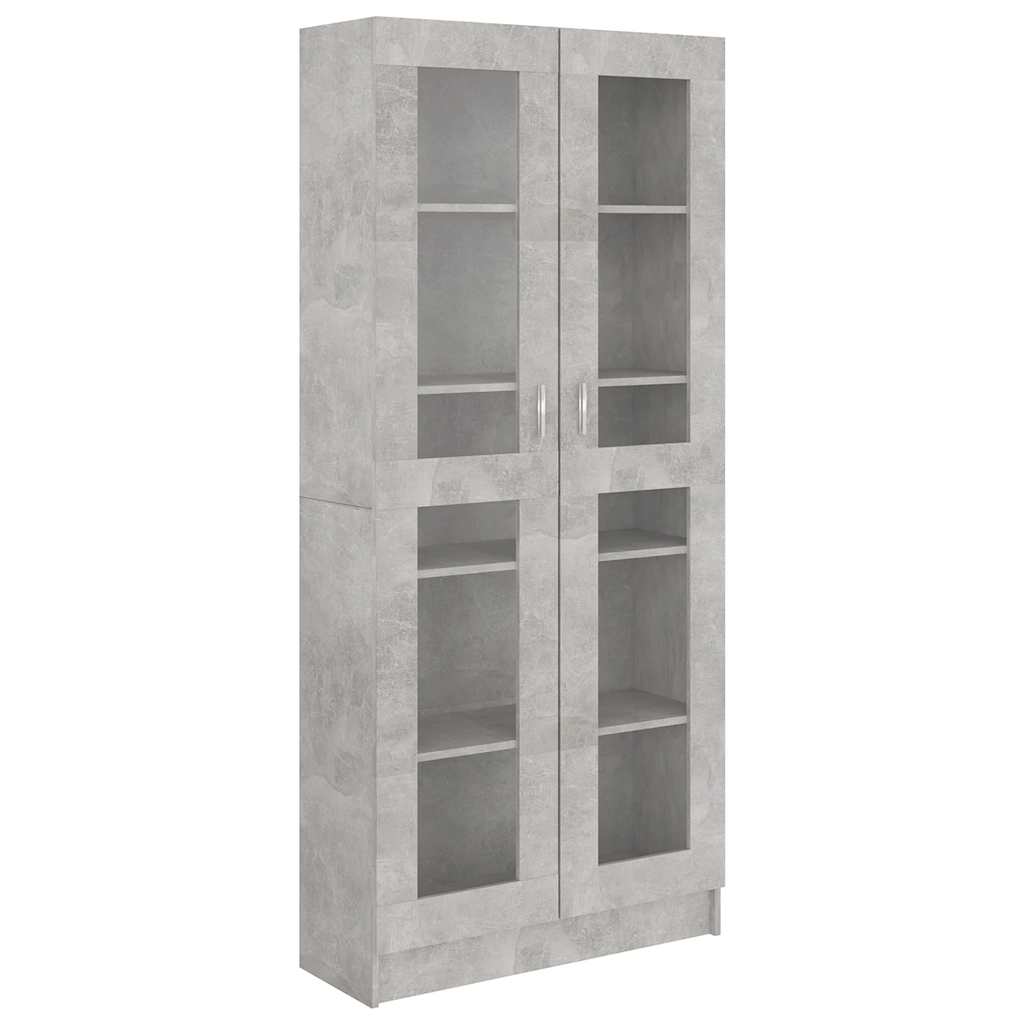Vitrine Betonggrå 82,5X30,5X185,5 Cm Konstruert Tre