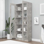 Vitrine Betonggrå 82,5X30,5X185,5 Cm Konstruert Tre