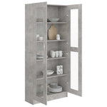 Vitrine Betonggrå 82,5X30,5X185,5 Cm Konstruert Tre
