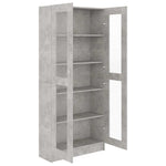 Vitrine Betonggrå 82,5X30,5X185,5 Cm Konstruert Tre