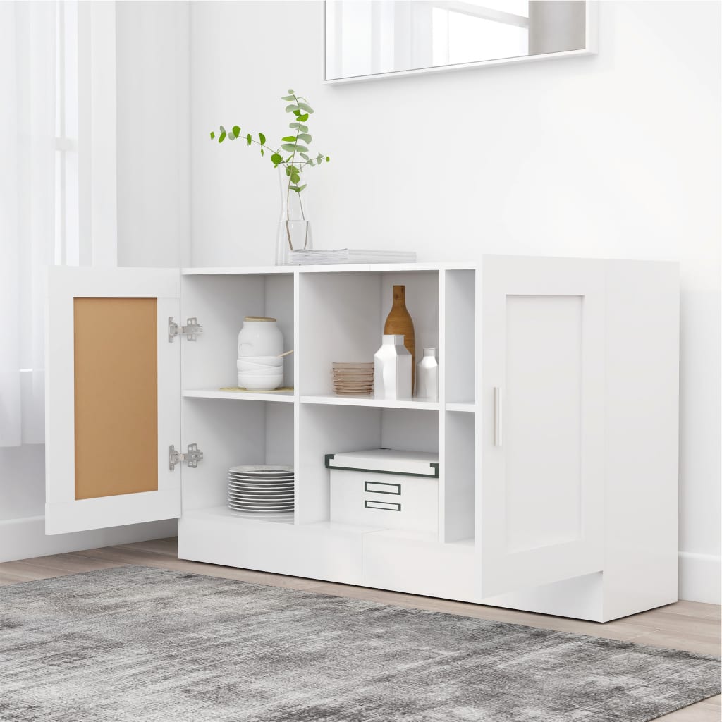 Skjenk Hvit 120X30,5X70 Cm Konstruert Tre