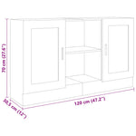 Skjenk Hvit 120X30,5X70 Cm Konstruert Tre