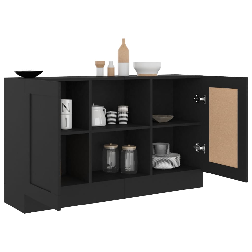 Skjenk Svart 120X30,5X70 Cm Konstruert Tre