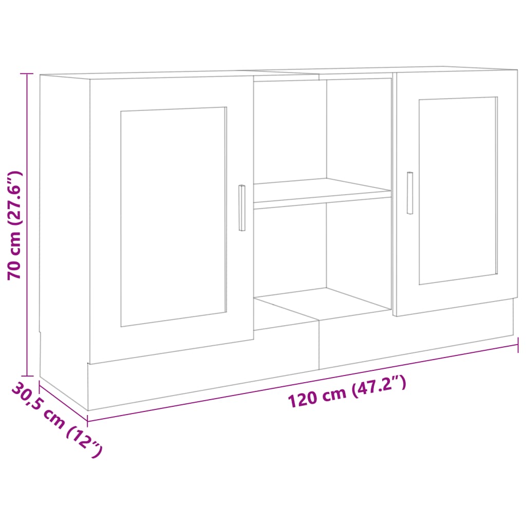 Skjenk Svart 120X30,5X70 Cm Konstruert Tre