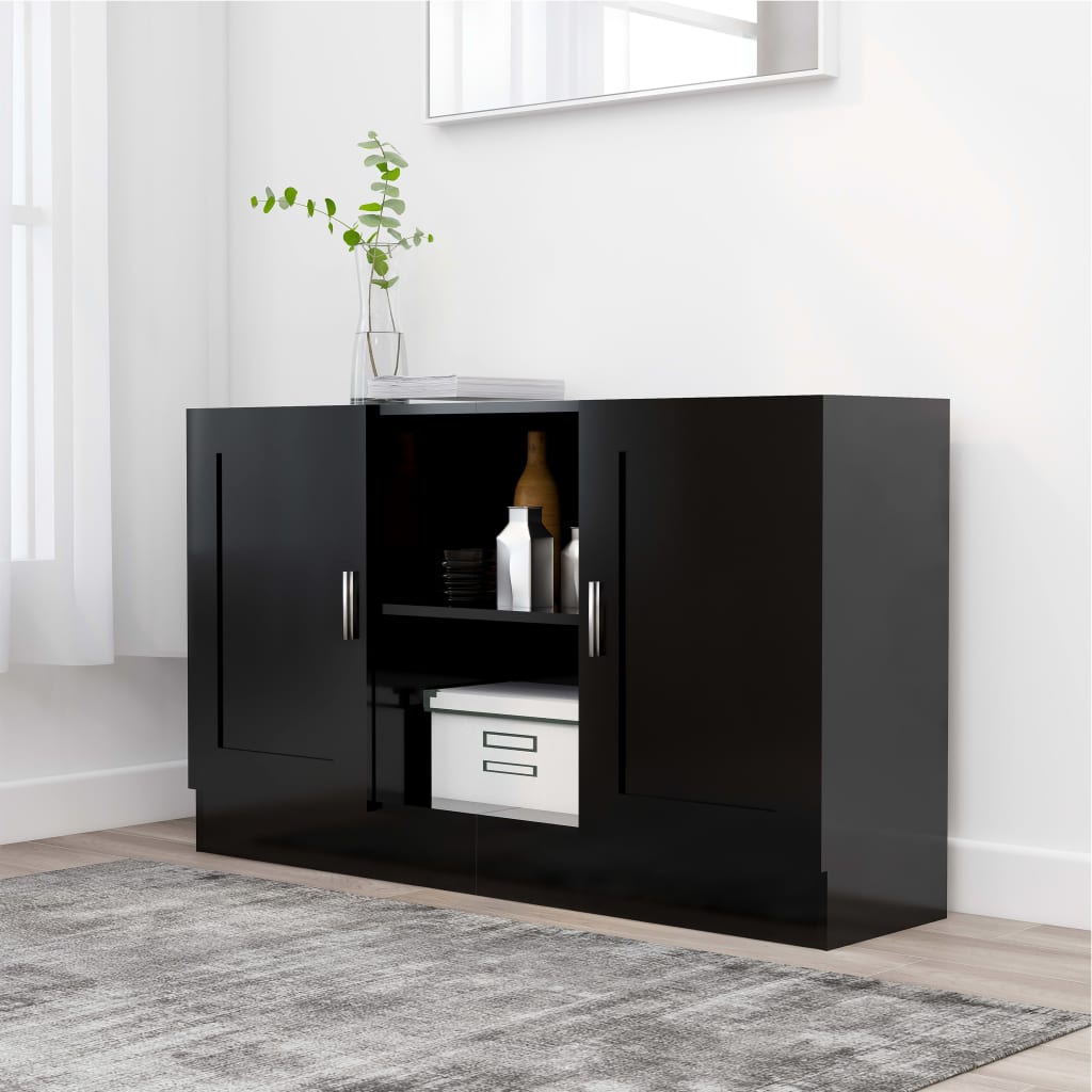 Skjenk Svart 120X30,5X70 Cm Konstruert Tre
