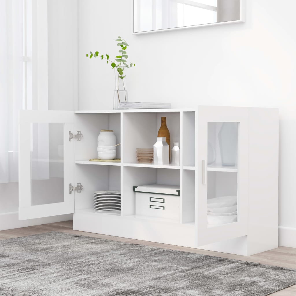 Vitrine Hvit 120X30,5X70 Cm Konstruert Tre