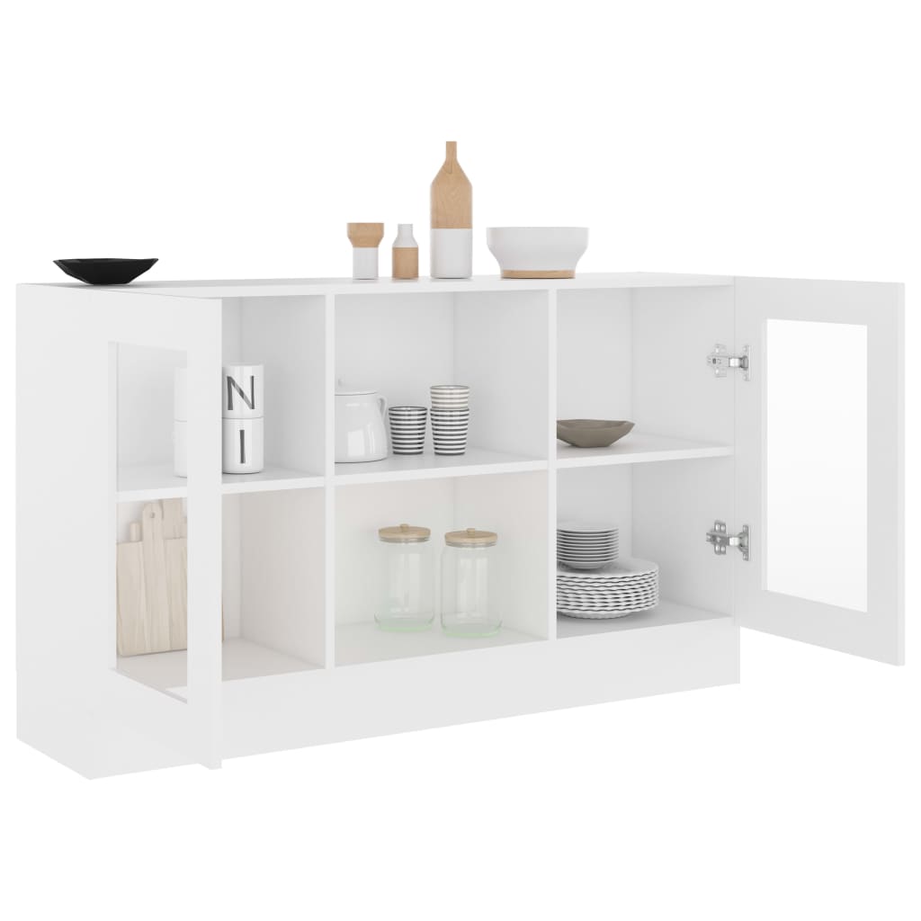 Vitrine Hvit 120X30,5X70 Cm Konstruert Tre