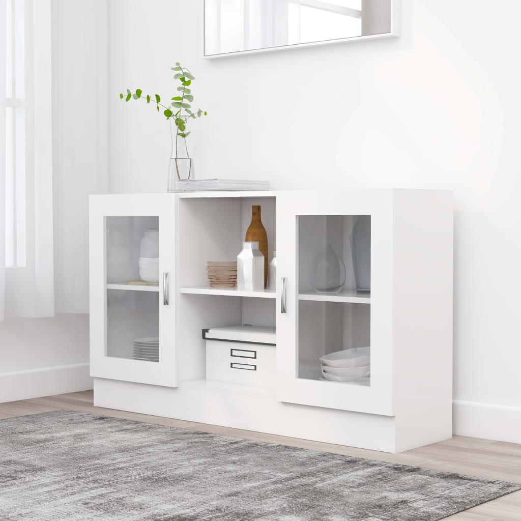 Vitrine Hvit 120X30,5X70 Cm Konstruert Tre