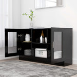Vitrine Svart 120X30,5X70 Cm Konstruert Tre