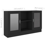 Vitrine Svart 120X30,5X70 Cm Konstruert Tre