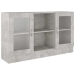 Vitrine Betonggrå 120X30,5X70 Cm Konstruert Tre