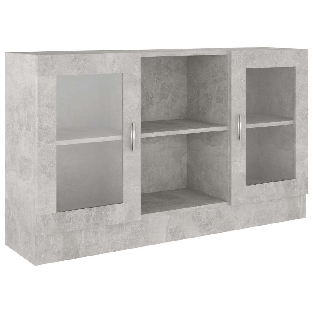 Vitrine Betonggrå 120X30,5X70 Cm Konstruert Tre