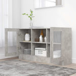 Vitrine Betonggrå 120X30,5X70 Cm Konstruert Tre