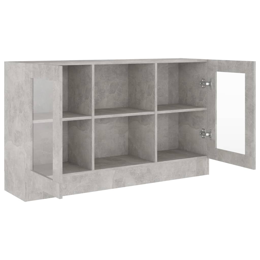 Vitrine Betonggrå 120X30,5X70 Cm Konstruert Tre