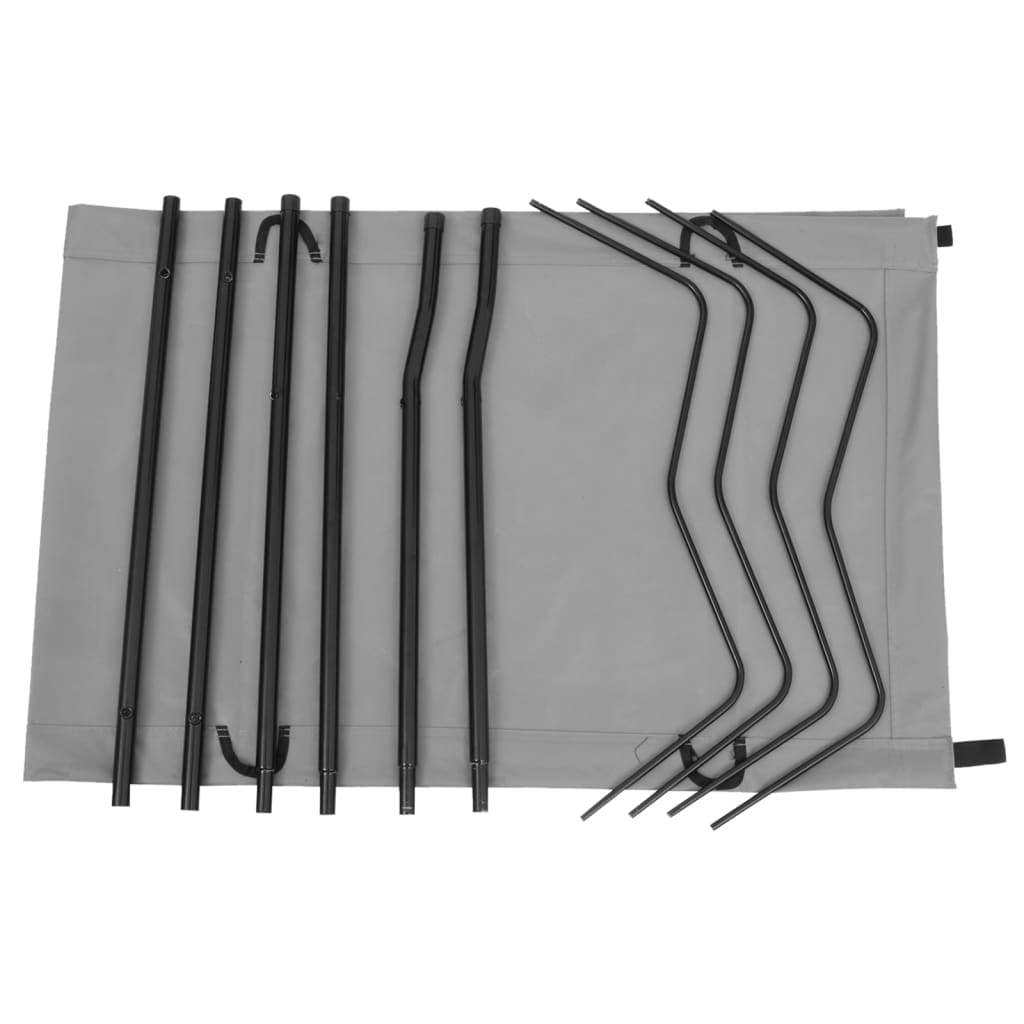 Campingseng 180X60X19 Cm Oxfordstoff Og Stål Grå