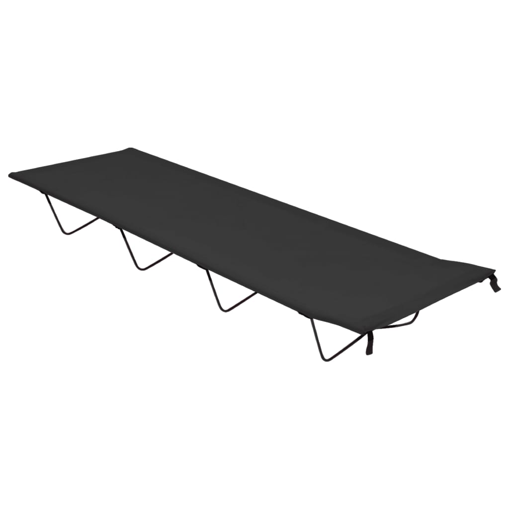 Campingsenger 2 Stk 180X60X19 Cm Oxfordstoff Og Stål Svart