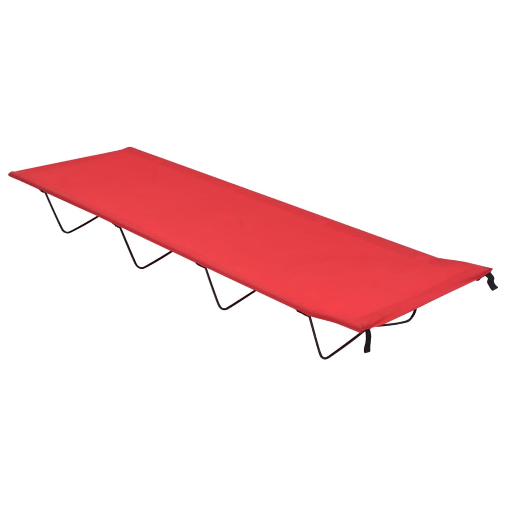 Campingsenger 2 Stk 180X60X19 Cm Oxfordstoff Og Stål Rød