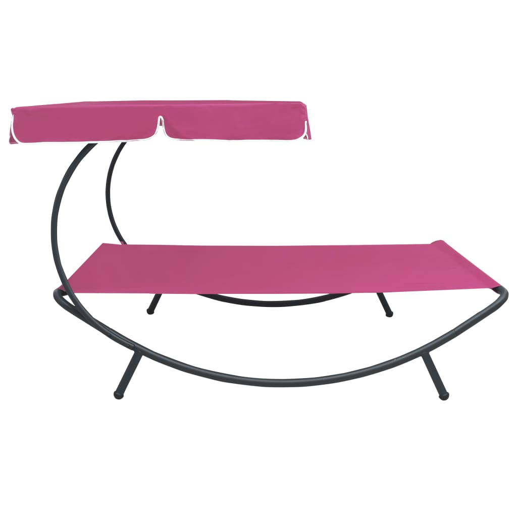Utendørs Sofaseng Med Solskjerm Rosa