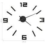 Veggklokke 3D Moderne Design Svart 100 Cm Xxl
