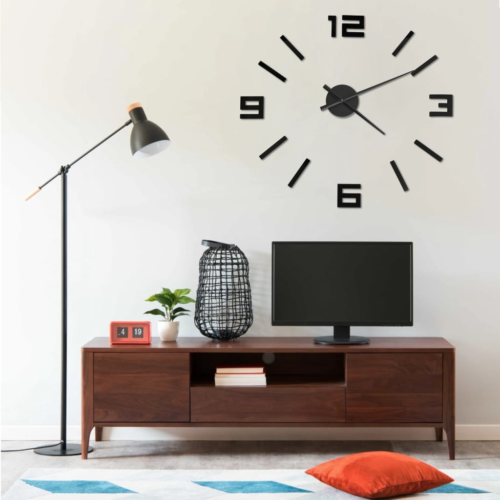 Veggklokke 3D Moderne Design Svart 100 Cm Xxl