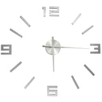 Veggklokke 3D Moderne Design Sølv 100 Cm Xxl