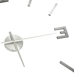Veggklokke 3D Moderne Design Sølv 100 Cm Xxl