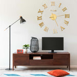 Veggklokke 3D Moderne Design Gull 100 Cm Xxl