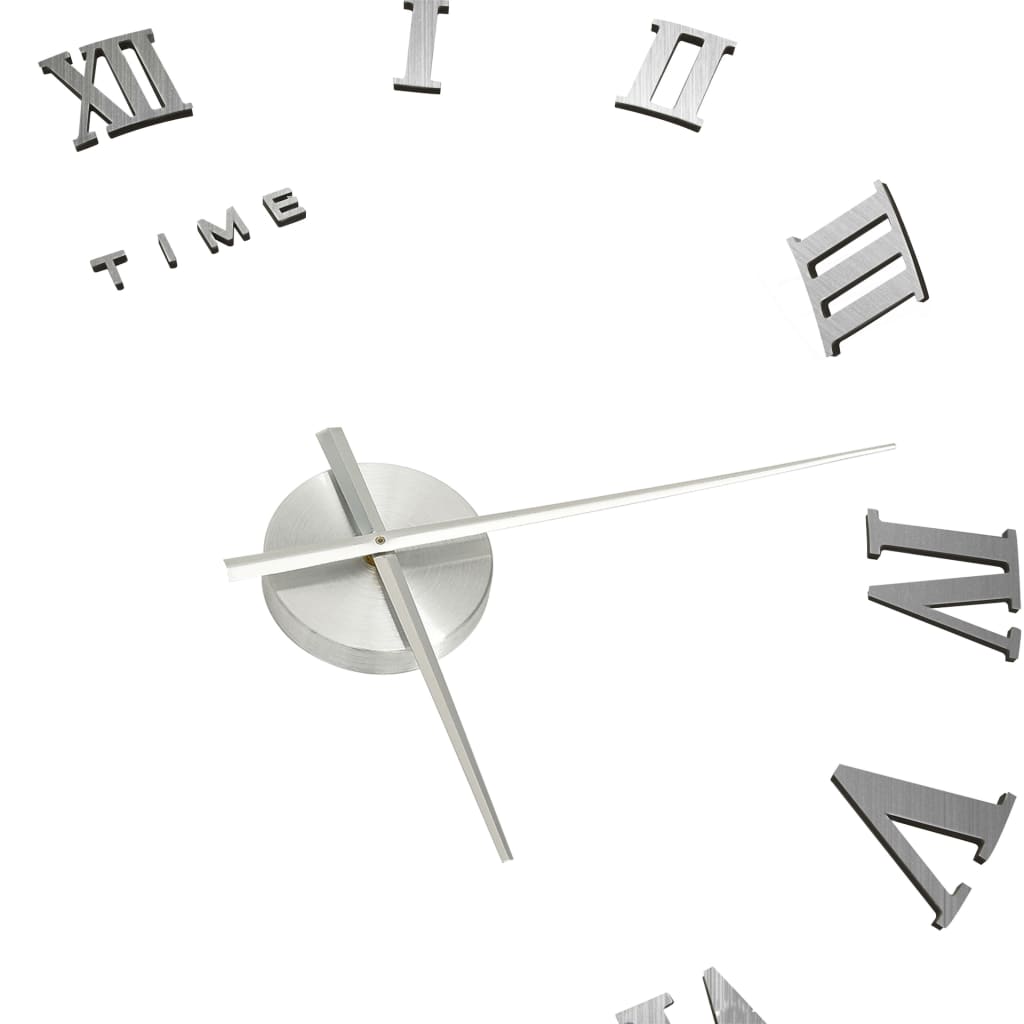 Veggklokke 3D Moderne Design Sølv 100 Cm Xxl