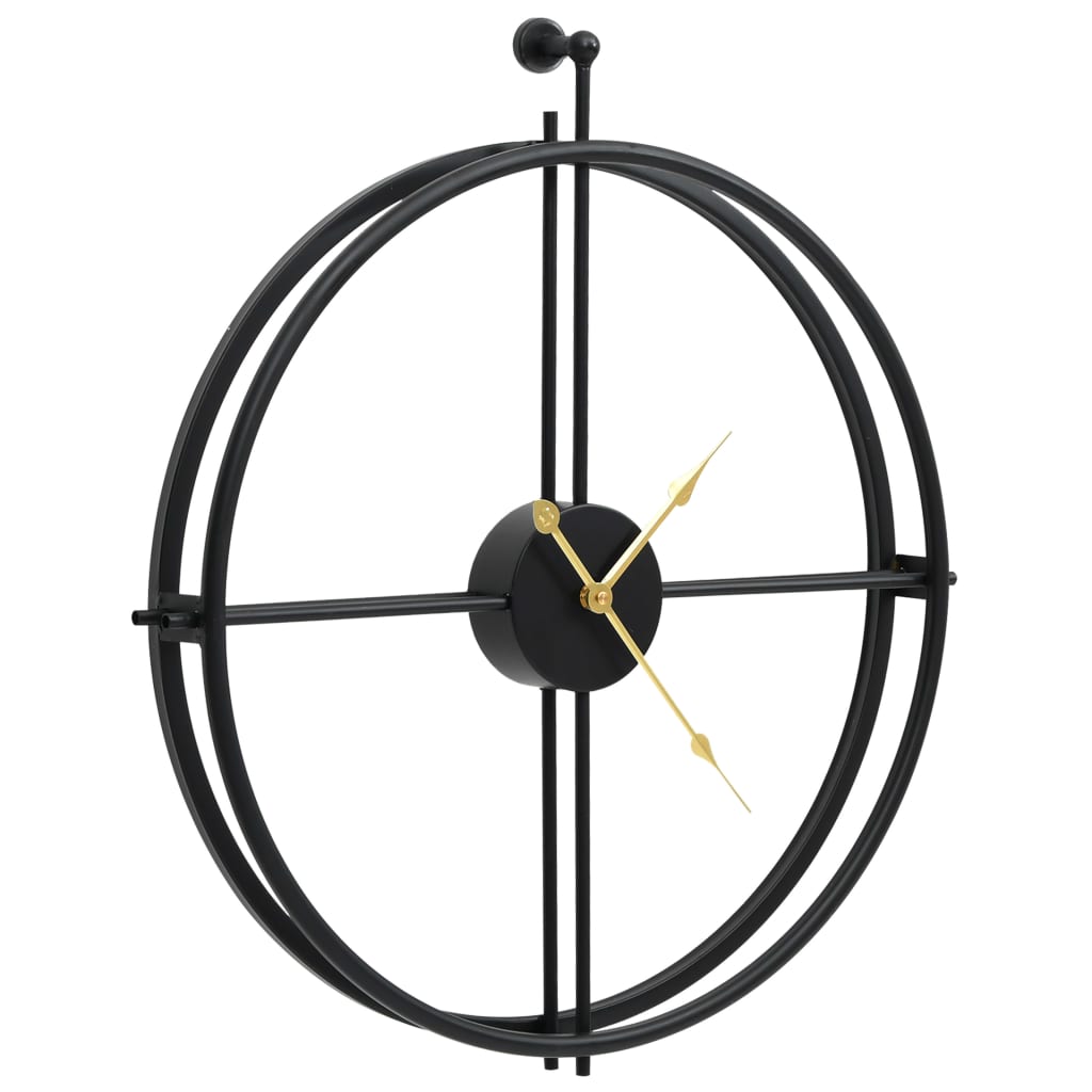 Veggklokke Svart 52 Cm Jern