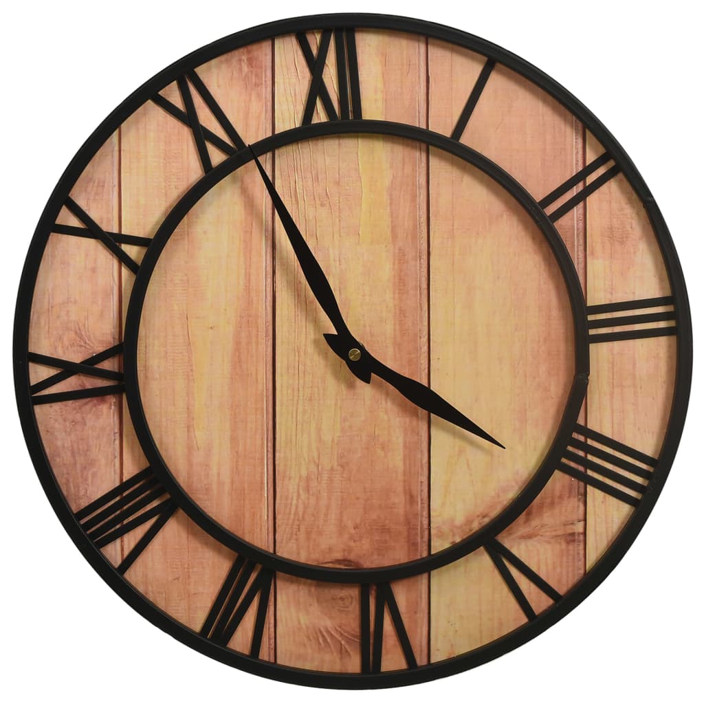Veggklokke 39 Cm Brun Og Svart Mdf Og Jern