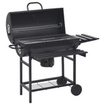 Tønnegrill Med Hjul Og Hyller Svart Stål 115X85X95 Cm