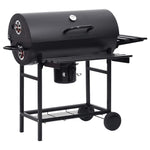 Tønnegrill Med Hjul Og Hyller Svart Stål 115X85X95 Cm