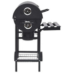 Tønnegrill Med Hjul Og Hyller Svart Stål 115X85X95 Cm