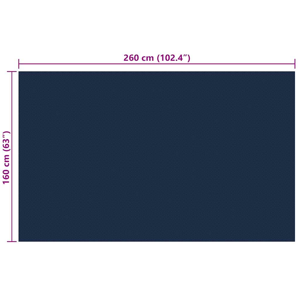 Flytende Solarduk Til Basseng Pe 260X160 Cm Svart Og Blå