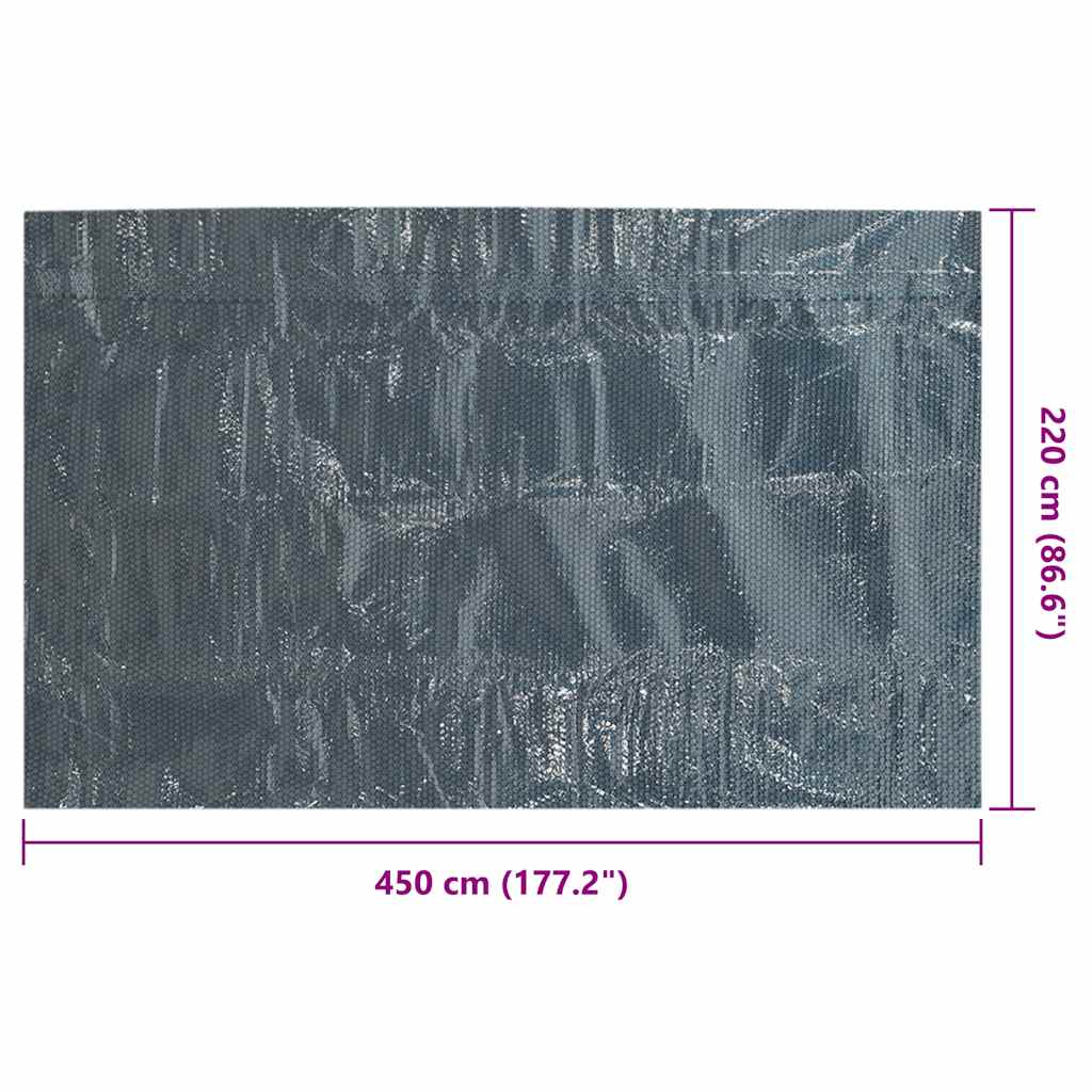 Flytende Solarduk Til Basseng Pe 450X220 Cm Svart Og Blå