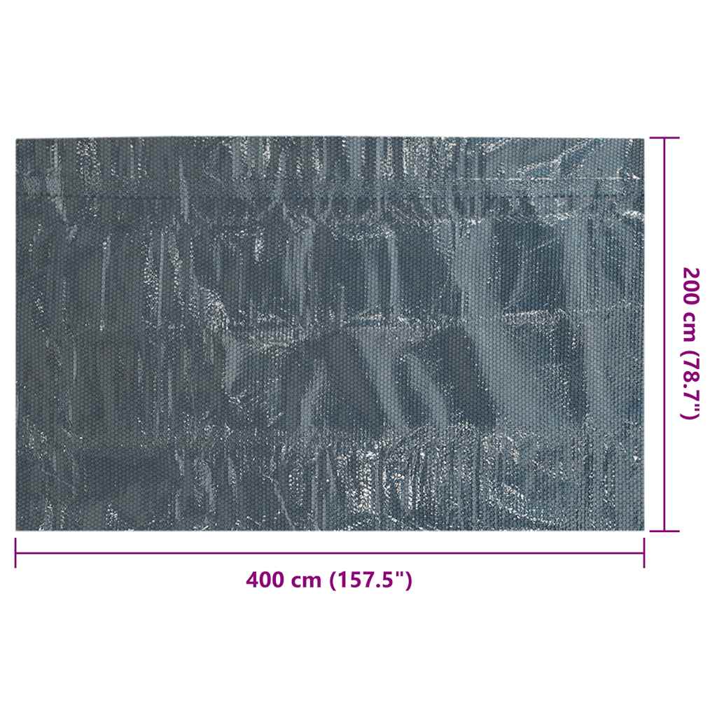Flytende Solarduk Til Basseng Pe 400X200 Cm Svart Og Blå