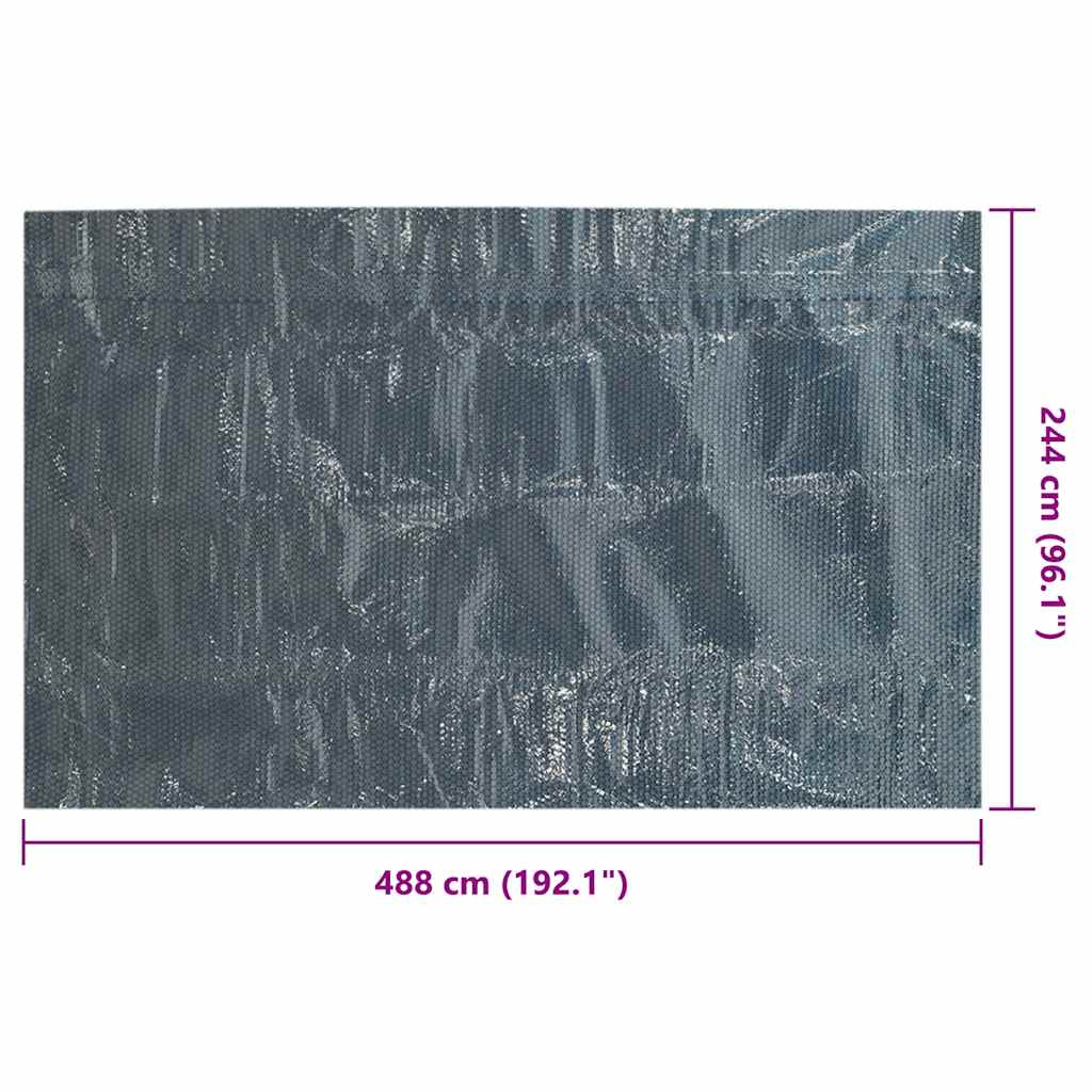 Flytende Solarduk Til Basseng Pe 488X244 Cm Svart Og Blå