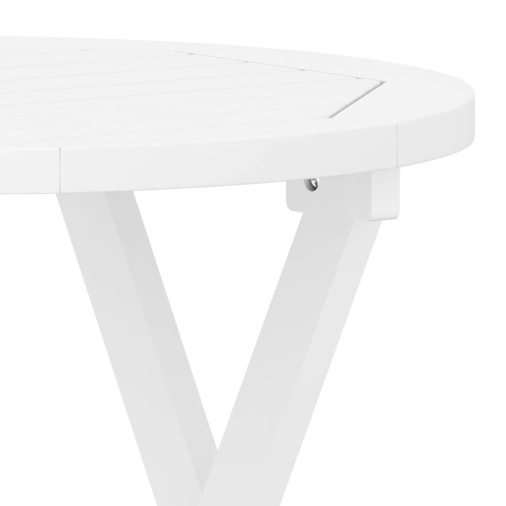 Sammenleggbart Hagebord Hvit Ø 46 Cm Heltre Akasie