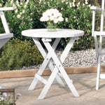 Sammenleggbart Hagebord Hvit Ø 46 Cm Heltre Akasie