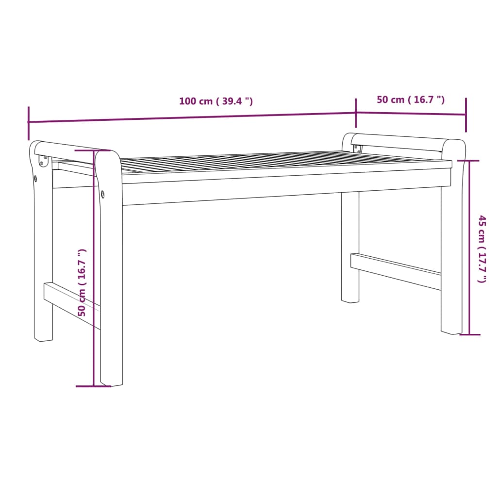 Sofabord 100X50X50 Cm Heltre Akasie