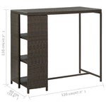 Barbord Med Oppbevaringsstativ Brun 120X60X110 Cm Polyrotting