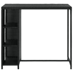 Barbord Med Oppbevaringsstativ Svart 120X60X110 Cm Polyrotting