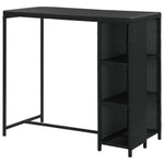 Barbord Med Oppbevaringsstativ Svart 120X60X110 Cm Polyrotting
