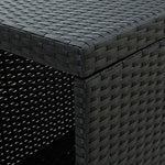 Barbord Med Oppbevaringsstativ Svart 120X60X110 Cm Polyrotting