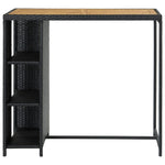 Barbord Med Oppbevaringsstativ Svart 120X60X110 Cm Polyrotting
