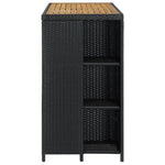 Barbord Med Oppbevaringsstativ Svart 120X60X110 Cm Polyrotting