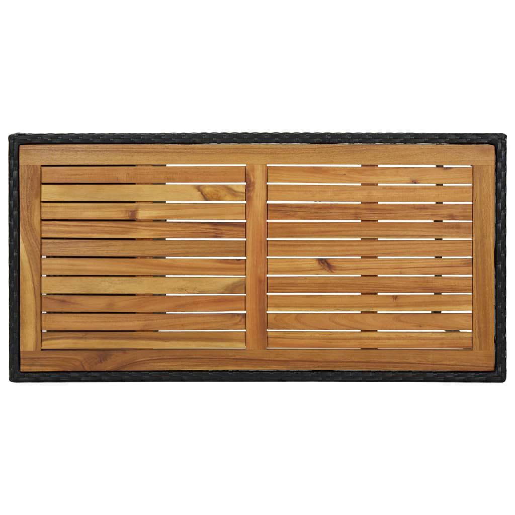 Barbord Med Oppbevaringsstativ Svart 120X60X110 Cm Polyrotting
