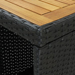 Barbord Med Oppbevaringsstativ Svart 120X60X110 Cm Polyrotting