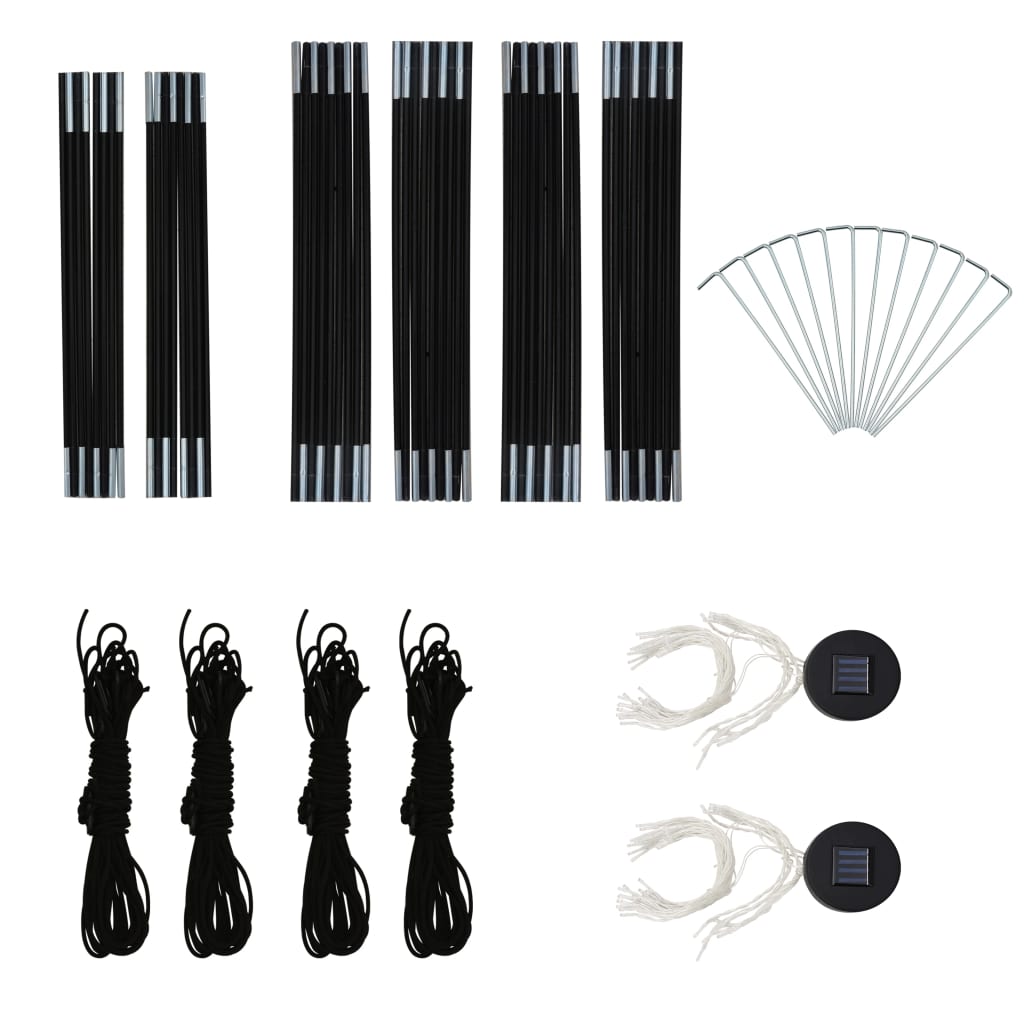 Partytelt Med Led Og 4 Sidevegger 3,6X3,6X2,3 M Kamuflasje