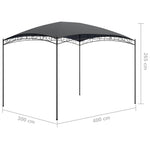 Paviljong 3X4X2,65 M Antrasitt 180 G/M²